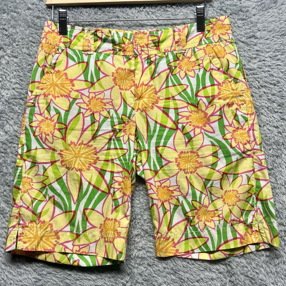 Lily Pulitzer Shorts‎ Womens 2 Yellow Daffodil Callahan Bermuda Chino Resort Fit